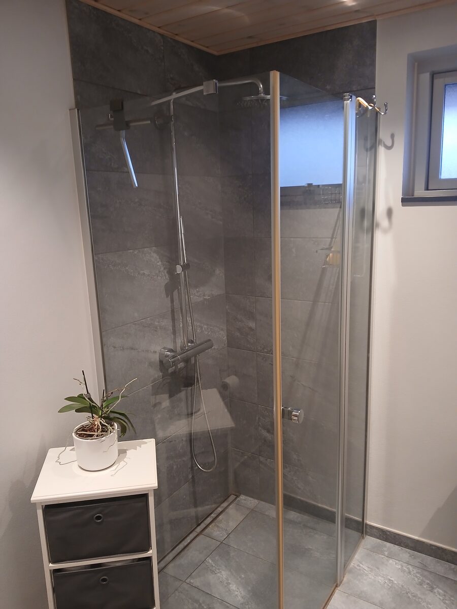 Moderne badeværelse — bruser med glasvæg